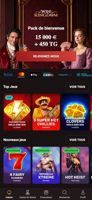 Winkingdom - Nouveau casino en ligne francais